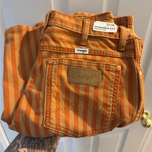 Wrangler Orange and Tan Striped Pants